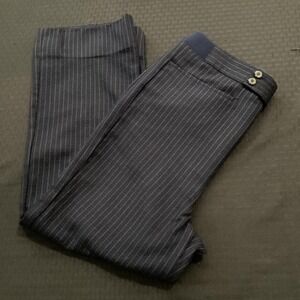 Scabal Dress Pants Mens 33x25 Blue Pinstripe Wool Flannel Flat Front England